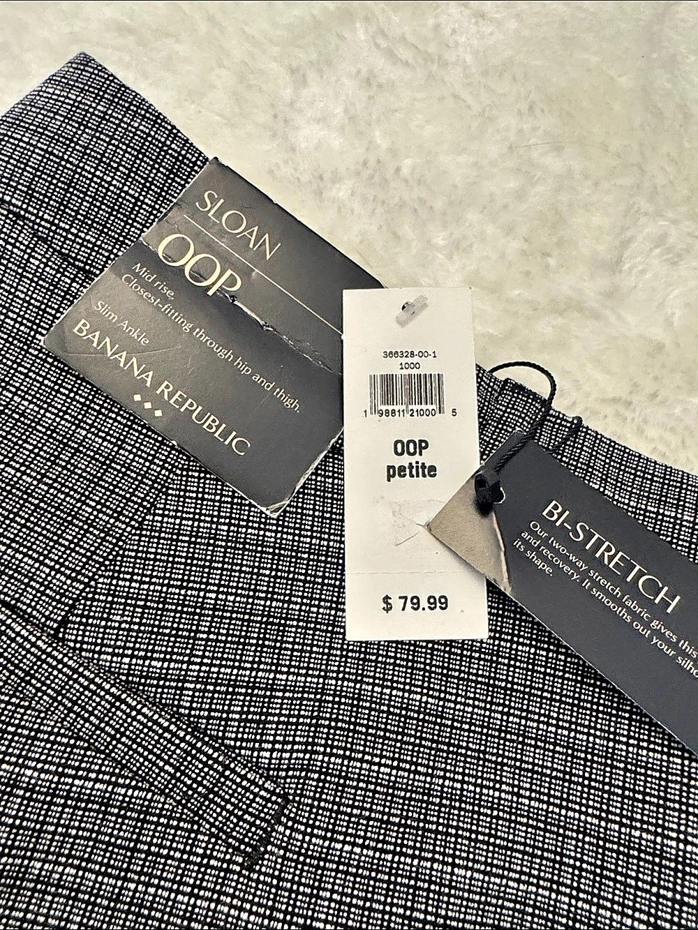 Banana Republic Sloan Slim Ankle Pant Black & White 00P